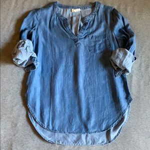 LOFT Chambray Tunic Top XS